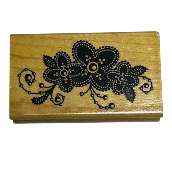 Inkadinkado Rubber Stamp Medallion Flowers Decorative Card Making Design Craft - Picture 1 of 4